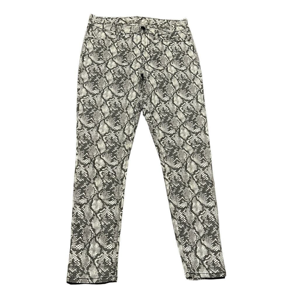 Seven Jeans tummyless high rise skinny snake print pants size 12